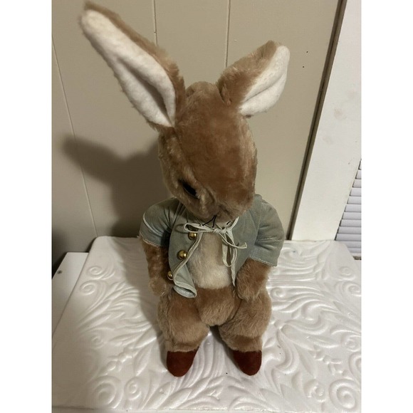 Vtg 1970s Peter Rabbit Plush Toy Eden Nursery Decor Stuffed Animal Bunny 16"